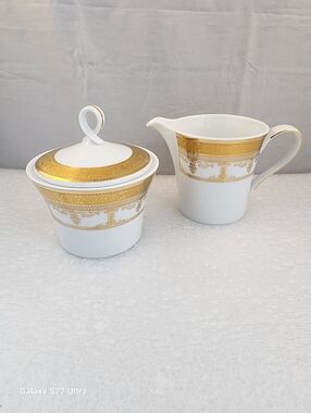 Royal Porcelain Thailand Marquis Sugar & Creamer